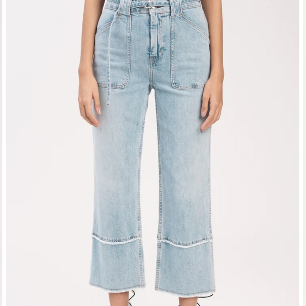Derek Lam Cropped Wide Leg Jeans Light Wash NWT